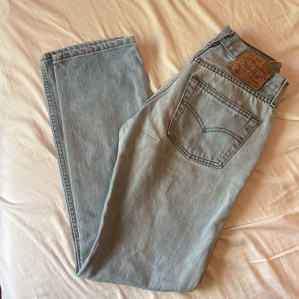 Levi's Light Wash Blue Straight Leg Jeans